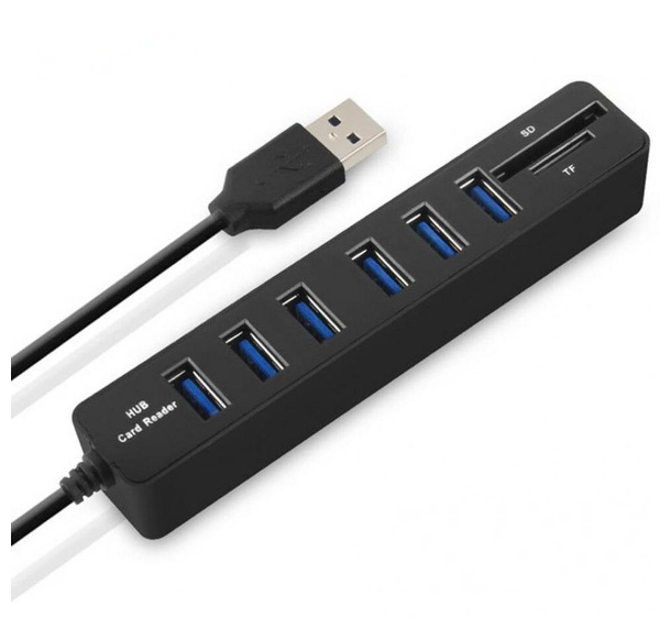 USB HUB 3.0 V3 на 8 портов / 6 портов USB+SD Card+TF Card / Разветвитель для компьютера / ХАБ-разветвитель