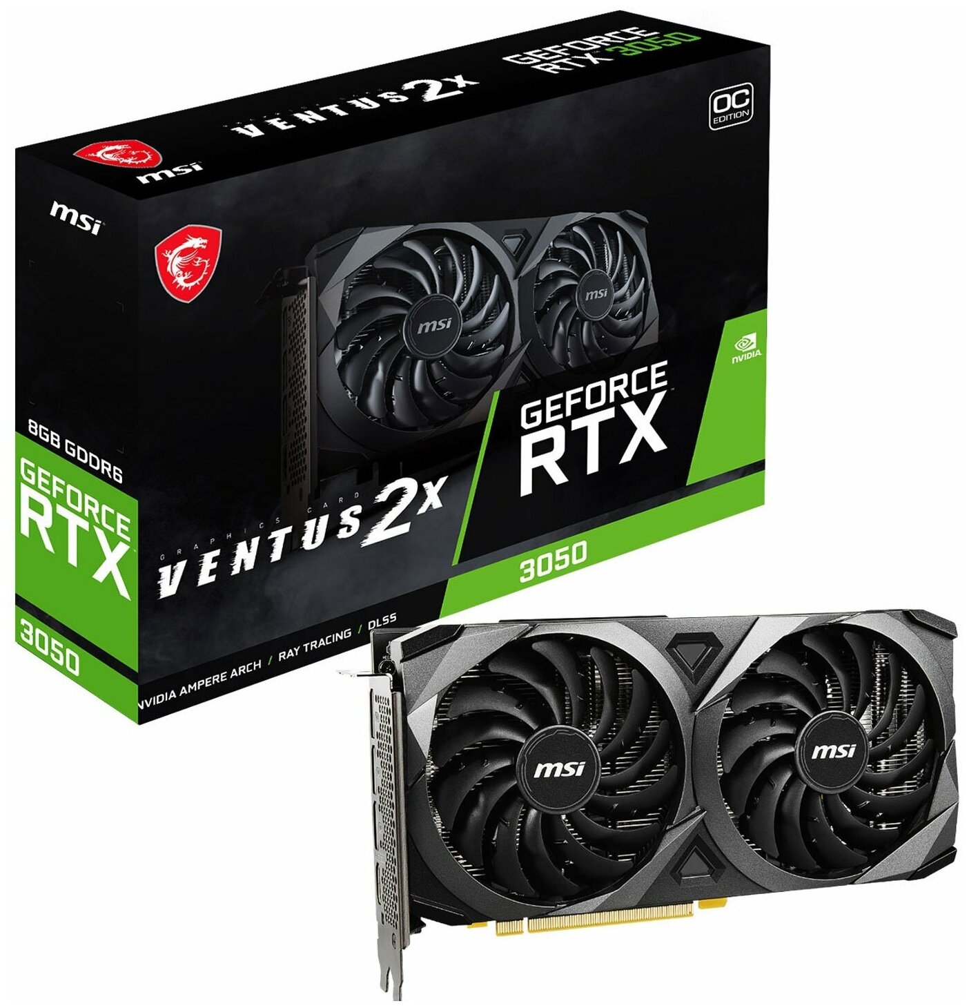 Видеокарта MSI GeForce RTX 3050 VENTUS 2X 8G OC