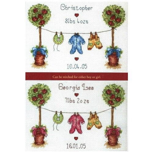 cah03 special delivery birth sampler Набор для вышивания Anchor Birth Sampler 15*20см, MEZ, PSC506