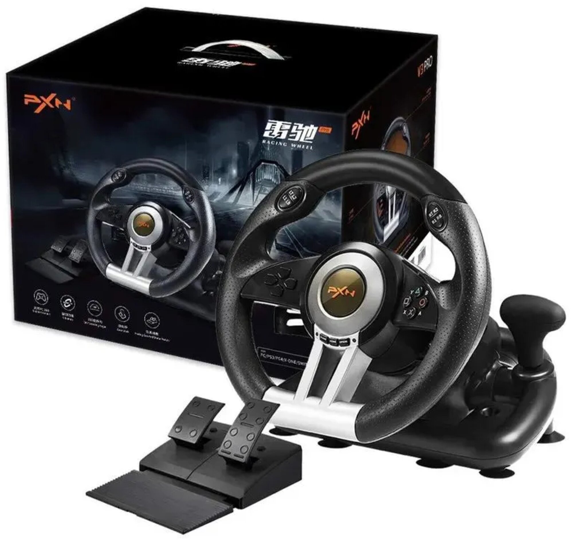 Игровой руль PXN V3 Pro для ПК PS3 PS4 XBox One Nintendo Switch Гоночный симулятор вождения с педалями передача ми Джойстик игровой