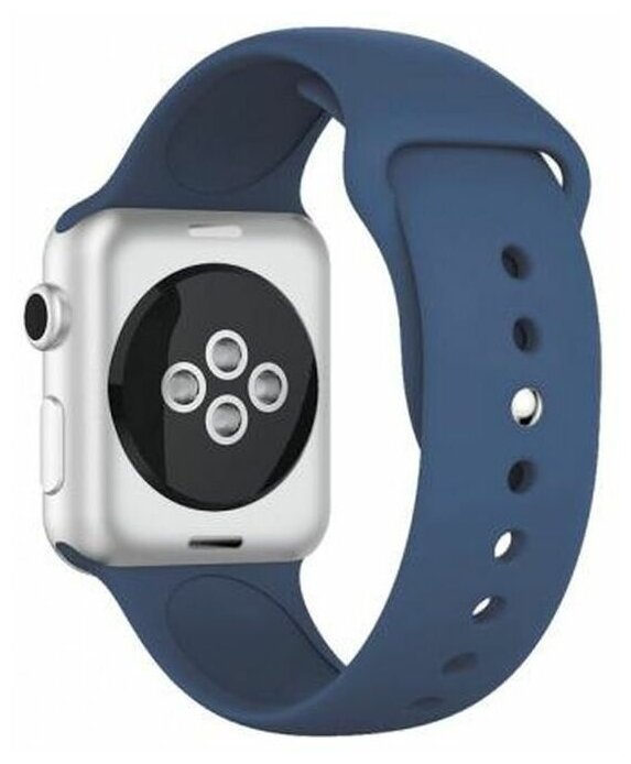 DF / Ремешок классический силиконовый для Apple Watch (42-44мм) DF iClassicband-02 (blue) / синий