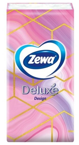 Платочки бумажные носовые Zewa Deluxe Design, 3 слоя, 10шт.Х 10 - фотография № 12