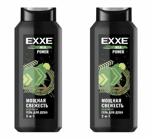 EXXE Гель для душа 2-в-1 мужской Men Power, Бодрящий, 400 мл, 2 шт