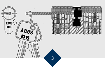 Изображение Цилиндр Abus D6 35/35, ключ/вертушка, матовый никель