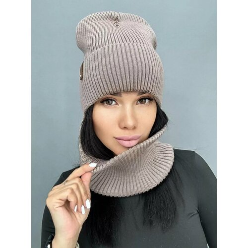 фото Шапка бини для мужчин, размер единый, капучино daisyshop