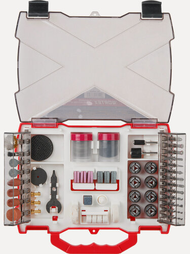 Изображение товара Набор аксессуаров для гравера универсальный WORTEX 145 предметов (1335680)