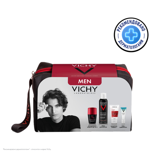 Vichy Homme Набор для мужчин Пена для бритья 200 млДезодорант 50 млШампунь 50 млГель-сыворотка 10 мл 1 уп 5244₽