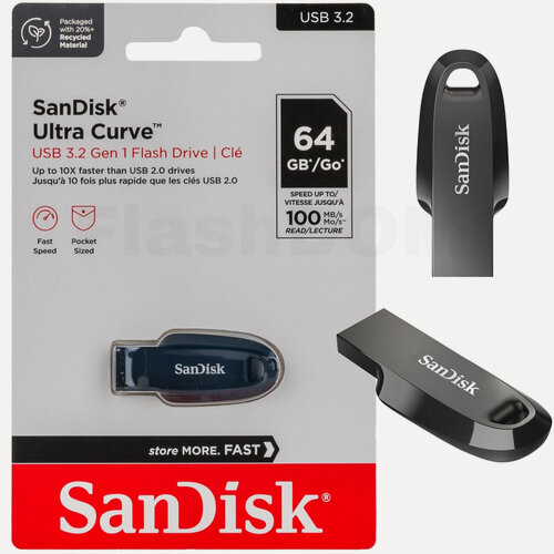 Изображение товара Флеш-накопитель SanDisk USB 3.2 64 ГБ Flash drive Ultra Curve