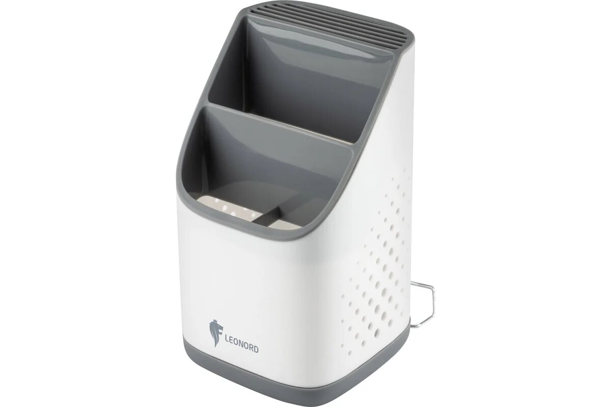 Органайзер кухонный LEONORD  SAUBER   с подставкой разделочных досок  полипропилен  нержавеющая сталь  с поддоном  белый