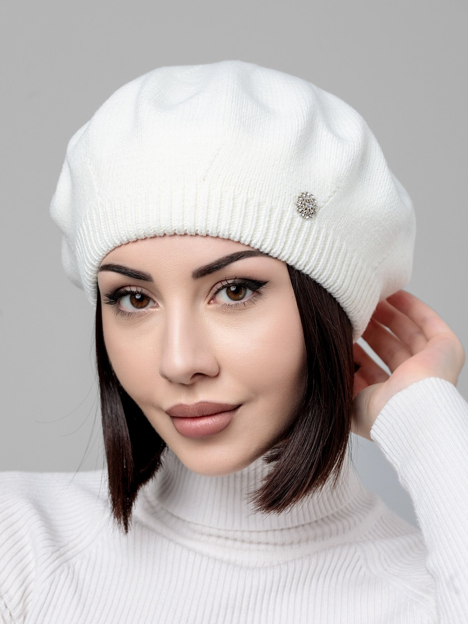 Берет CHIC STYLE для женщин, размер 56-58, белый
