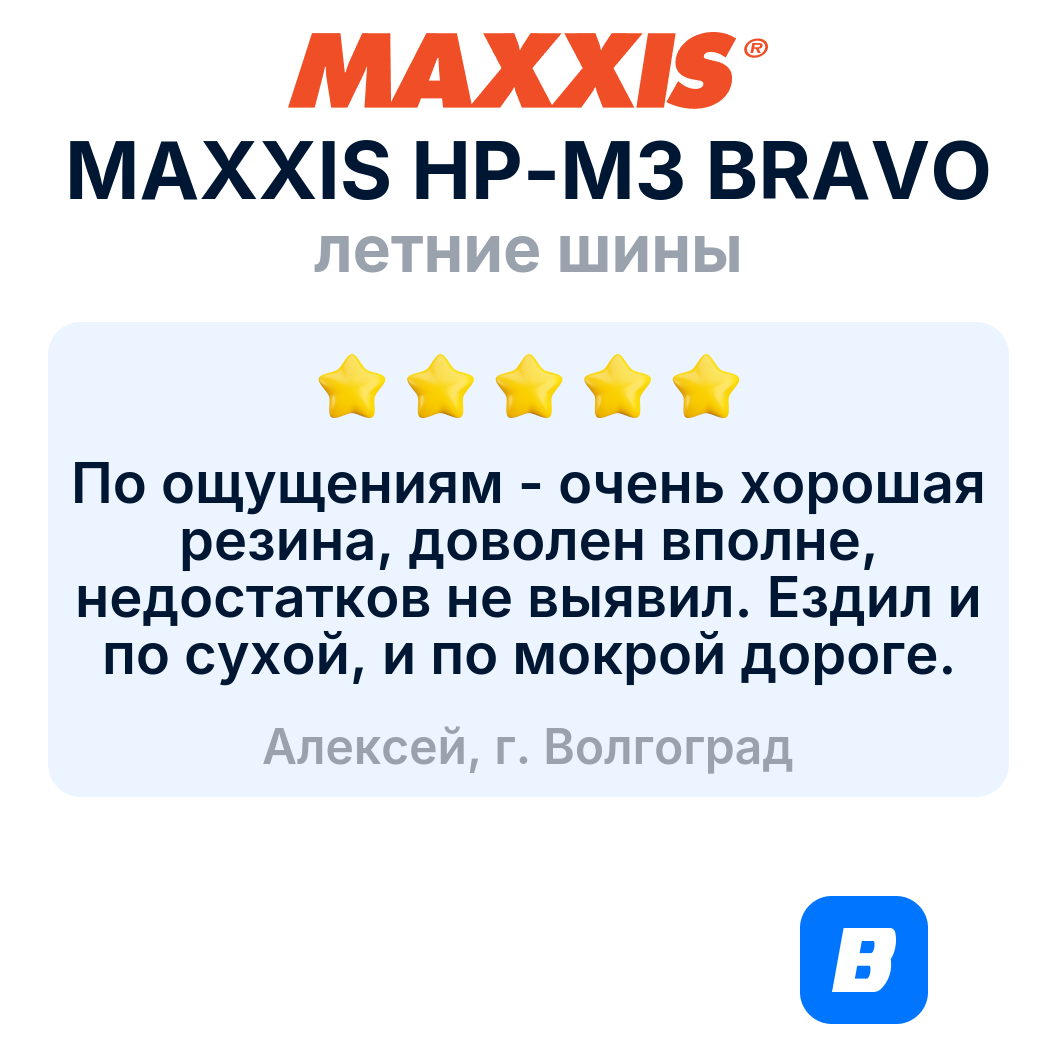 Летние шины MAXXIS HP-M3 Bravo 205/65R16 95H — фото 1