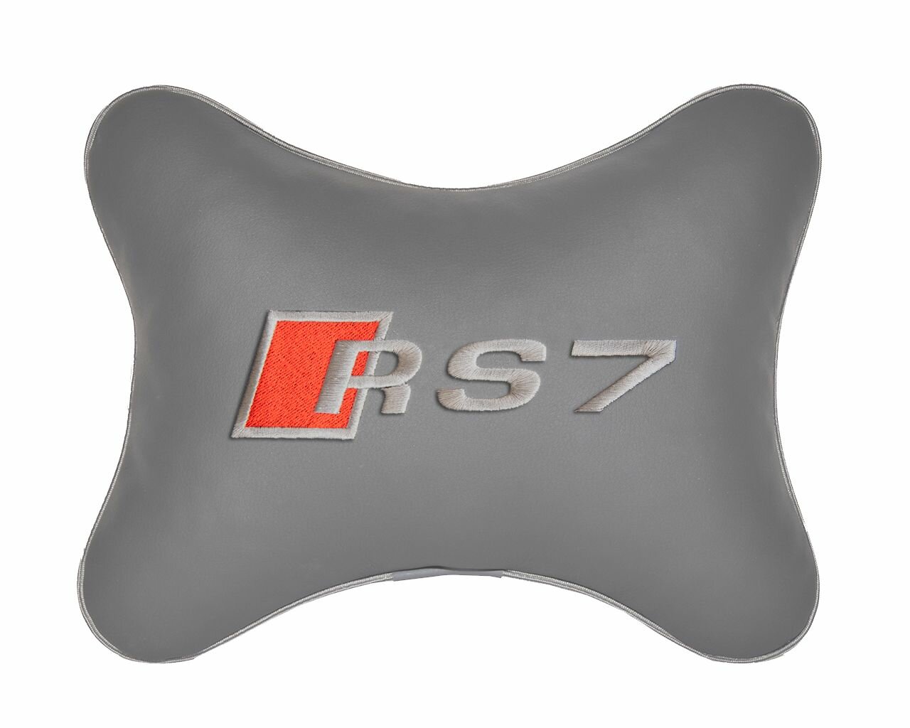 Подушка на подголовник автомобильная серая экокожа AUDI RS7