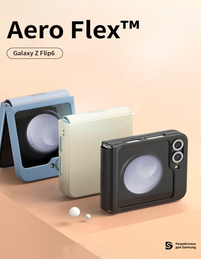 Чехол на Samsung Galaxy Z Flip6 Araree Aero Flex, коралловый — фото 1