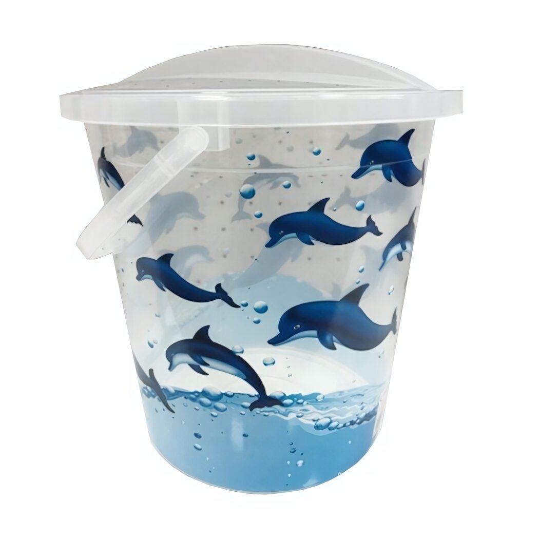 Ведро пластиковое с крышкой 14 л Декор 