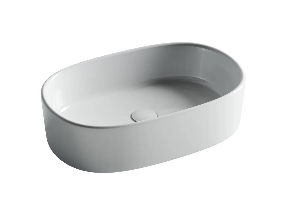 Накладная раковина Ceramicanova Element CN6075 56 чаша без отверстия под смеситель белая фарфоровая овальная 56 1 см