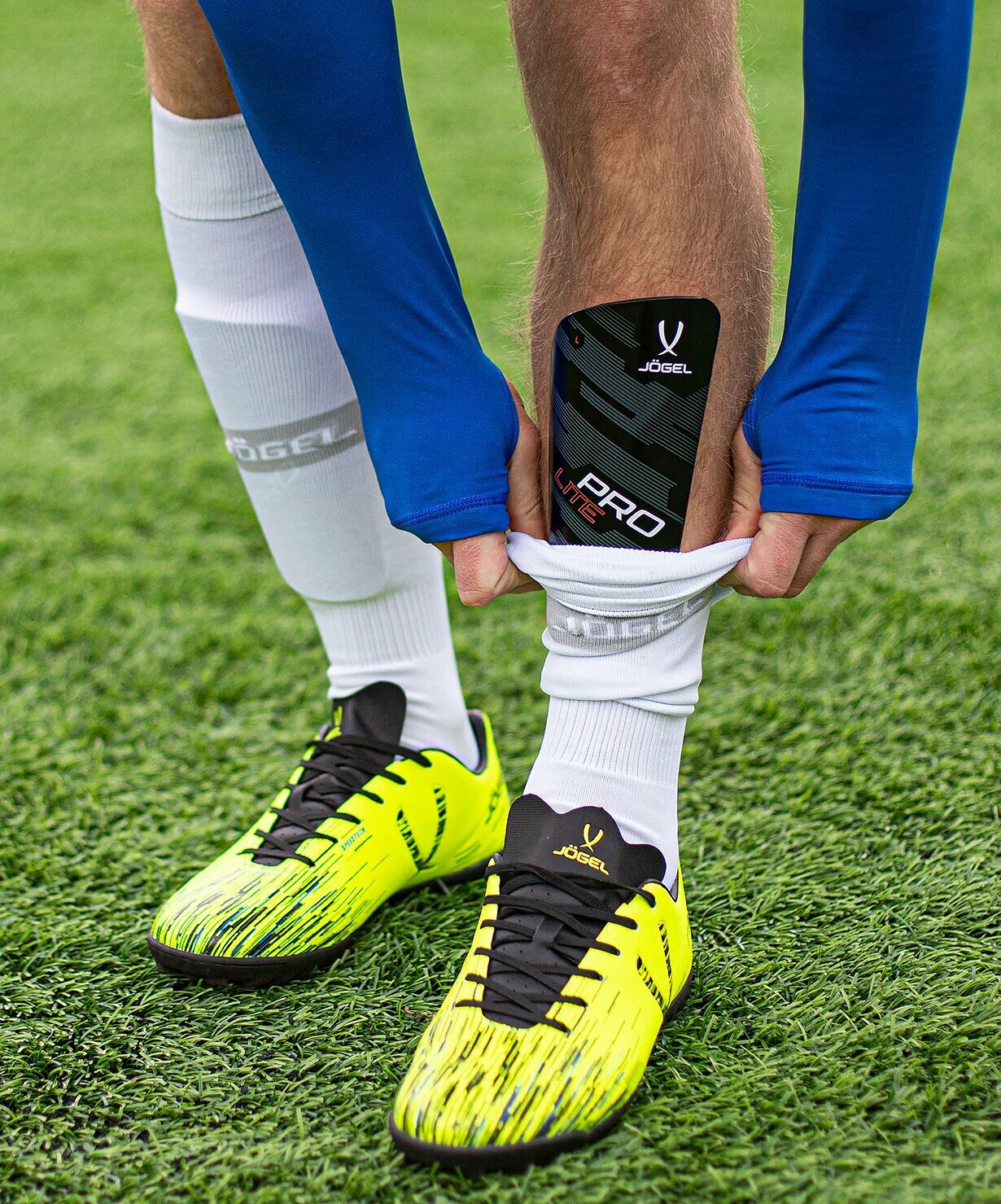 Щитки футбольные Jogel Prolite для детей и взрослых, размер L, цвет черно-красный — фото 1