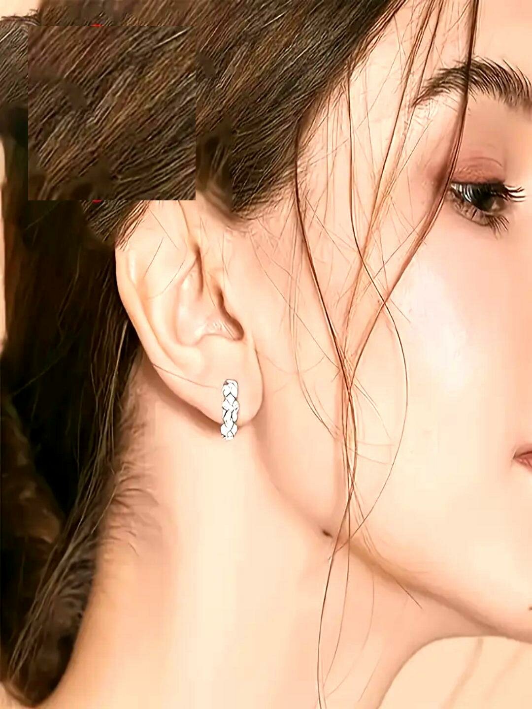 Моносерьга, серебряный — фото 1