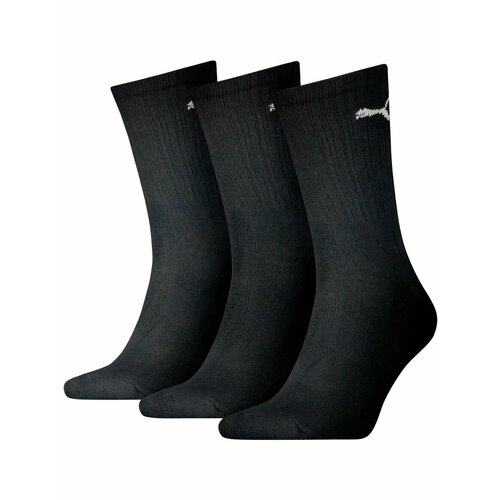 фото Носки puma носки puma sport 3-pack white, цвет черный, размер 39/42 int, размер 3942, черный
