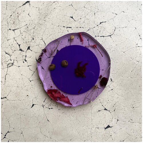 Карманное зеркальце MURKY ассиметричной круглой формы MM3 | Фиолетовый Аметист