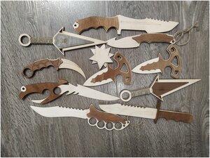 Набор из 11 деревянных ножей(ножи 29см)