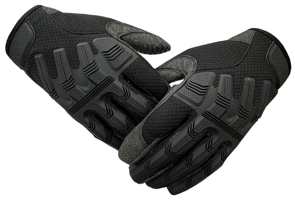Тактические перчатки полнопалые черные, XL