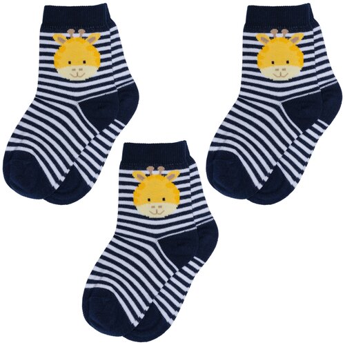 Комплект из 3 пар детских носков RuSocks (Орудьевский трикотаж) рис. 02, темно-синие, размер 10-12