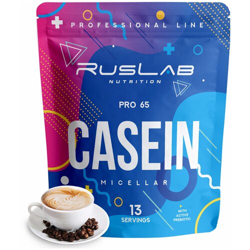 Micellar CASEIN PRO 65, казеиновый протеин, белковый коктейль (416 гр), вкус капучино казеиновый протеин super power milk белковый коктейль 800 гр вкус капучино