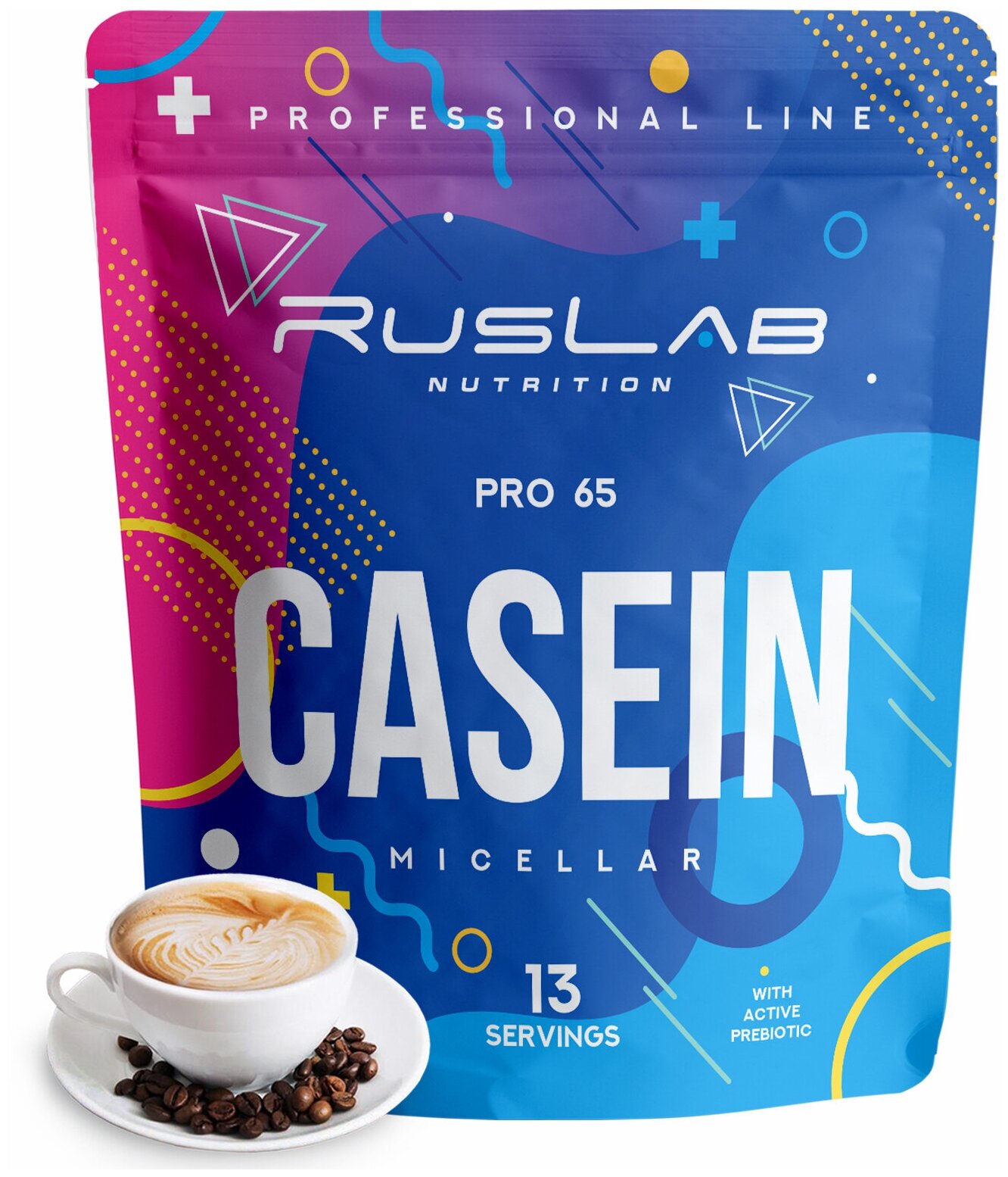 Micellar CASEIN PRO 65, казеиновый протеин, белковый коктейль (416 гр), вкус капучино