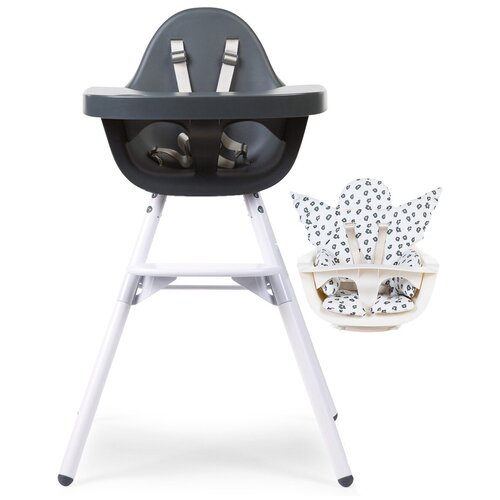 Стульчик для кормления Childhome Evolu 2 White/Anthracite с подушкой Angel leopard аксессуары для мебели childhome корзина evolu 2