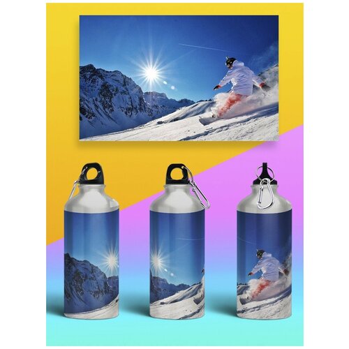 фото Бутылка спортивная, туристическая фляга, 500мл спорт горные лыжи - 416 brutbottle