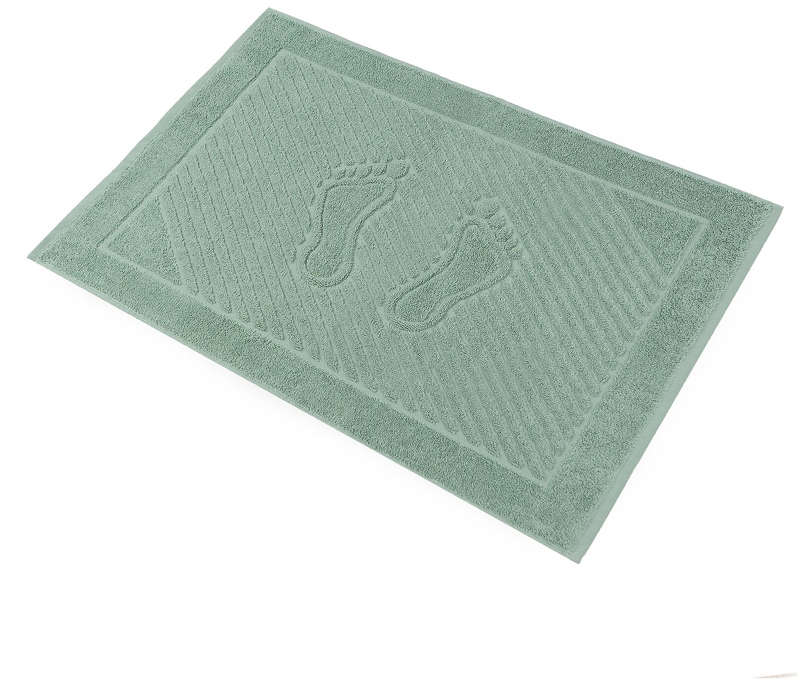 Полотенце-Коврик для ног Зеленый Чай из махровой ткани (100% хлопок), 50х70 - 1 шт - фотография № 1