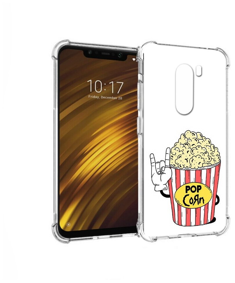 Чехол задняя-панель-накладка-бампер MyPads крутой попкорн для Xiaomi Pocophone F1 противоударный