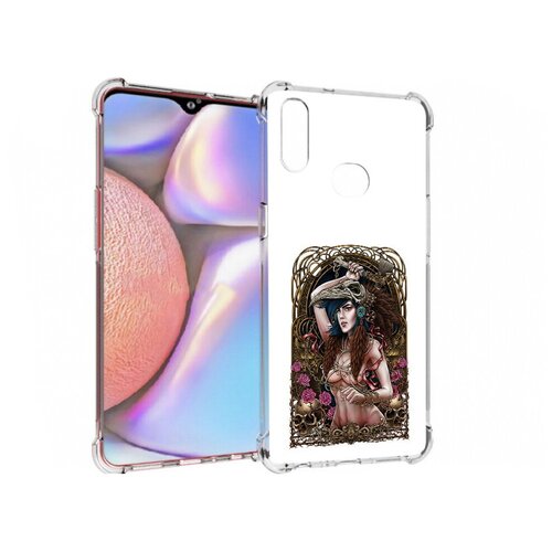 Чехол задняя-панель-накладка-бампер MyPads красивая девушка рисунок для Samsung Galaxy A10s противоударный