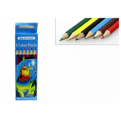Набор цветных карандашей 6 цветов 