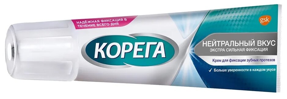 Крем Corega (Корега) фиксирующий для зубных протезов нейтральный вкус 40 мл GlaxoSmithKline./Stafford Miller - фото №2
