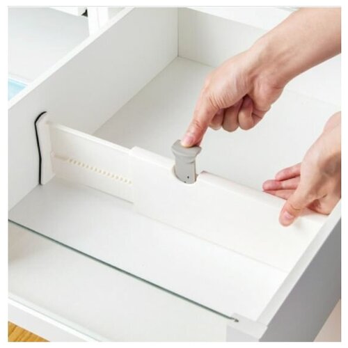 Разделители для ящика K &T белый / Универсальны разделитель для кухонного ящика, для комода, для белья / Для хранения вещей