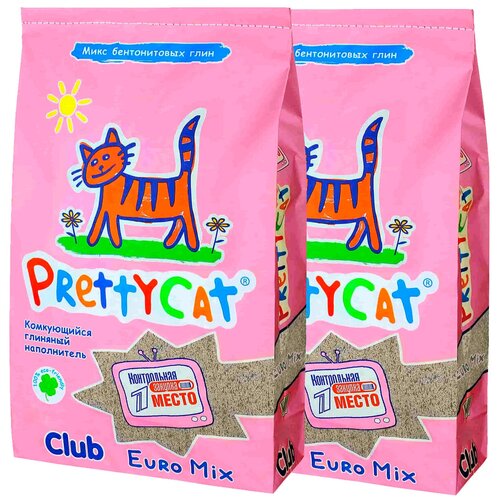 PRETTY CAT EURO MIX наполнитель комкующийся для туалета кошек (10 + 10 кг) pretty cat naturel наполнитель впитывающий для туалета кошек без запаха 4 4 кг