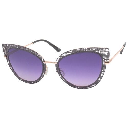 фото Солнцезащитные очки neolook, кошачий глаз, оправа: металл, градиентные, для женщин, черный