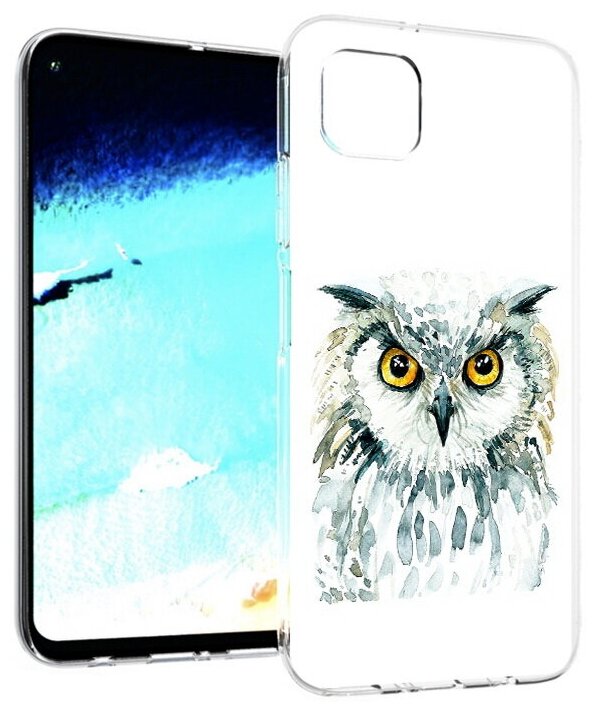 Чехол задняя-панель-накладка-бампер MyPads Серьезная сова для Huawei Nova 6 SE/Huawei Nova 7i/Huawei P40 Lite противоударный