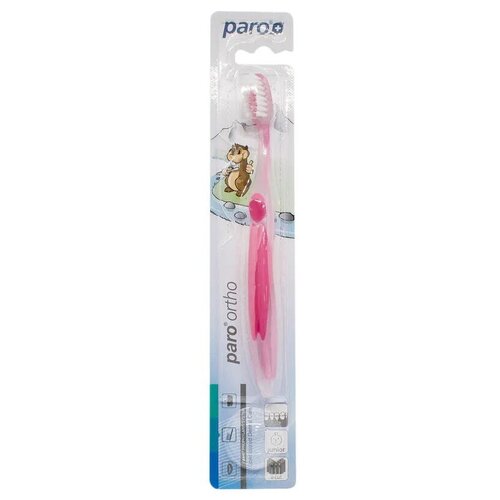 Paro детская зубная щетка Paro-Ortho-Junior, цвет - розовый