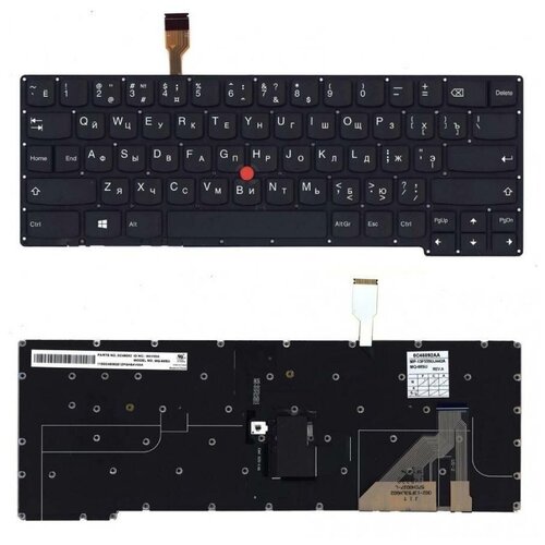 Клавиатура keyboard RVWV-84US для ноутбука Lenovo ThinkPad Yoga X1 2nd Gen 2017 X1 Yoga 3rd Gen Type 20LD 20LE 20LF 20LG черная с подсветкой 5840₽