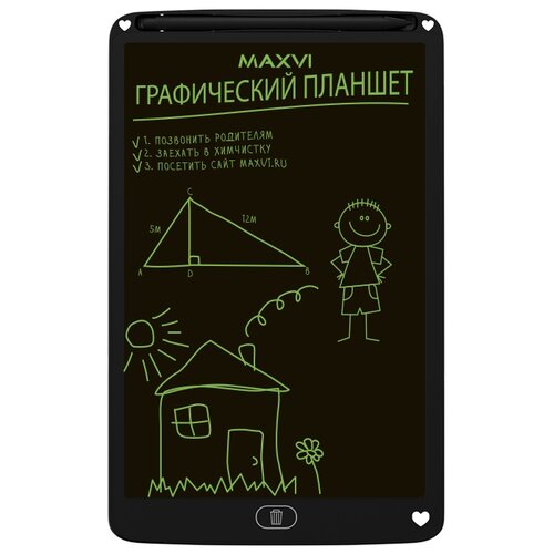 LCD планшет для заметок и рисования Maxvi MGT-03 black