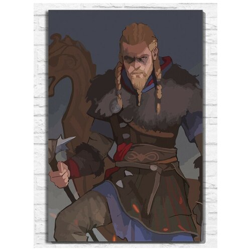 Картина по номерам на холсте игра assassins creed Valhalla - 9528 В 60x40