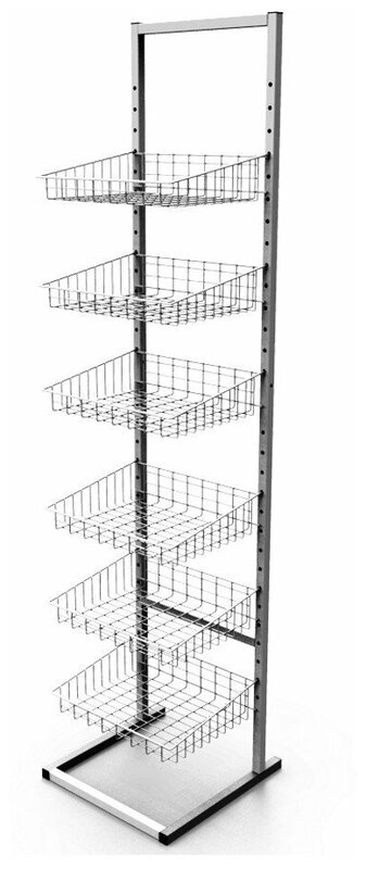 Торговая стойка сетчатая Торгстойка ПР41 с корзинами