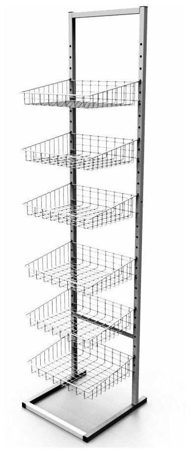 Торговая стойка сетчатая Торгстойка ПР41 с корзинами