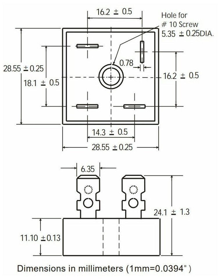 Диодный мост KBPC5010 (50A. 1000V)