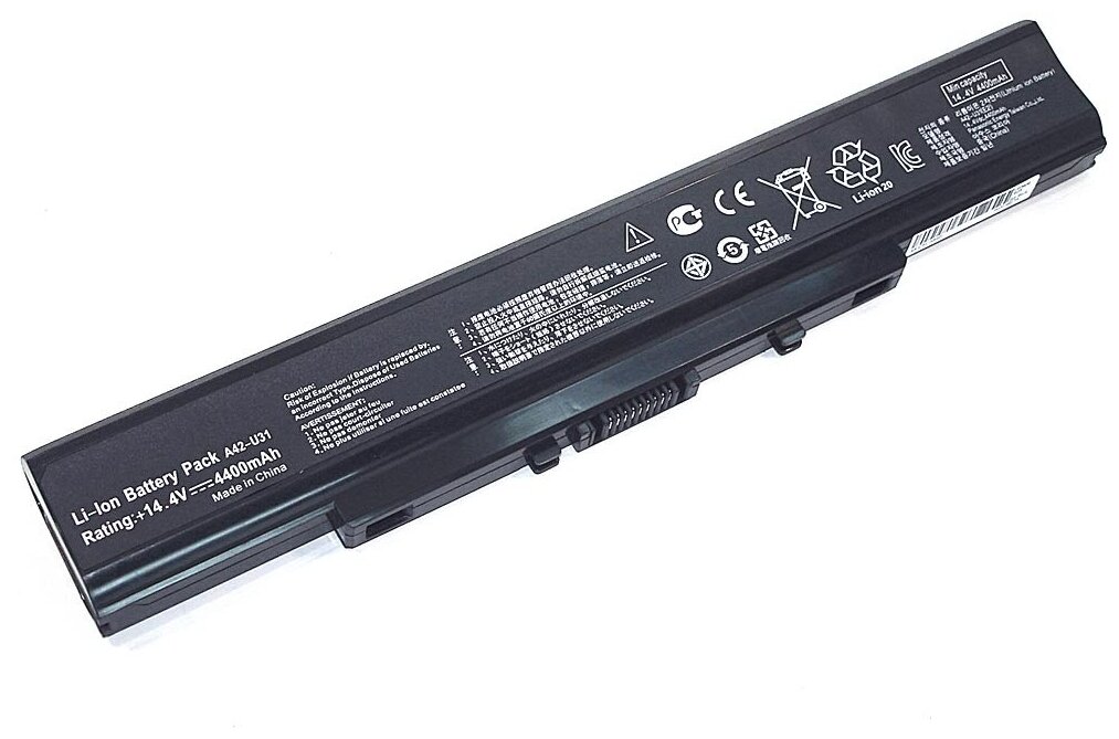 Аккумуляторная батарея для ноутбука Asus U31 14.4V 4400mAh OEM черная