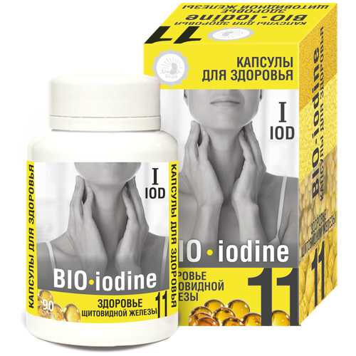 Витаминный комплекс Дом Кедра "BIO-iodine" для здоровья щитовидной железы с ОМЕГА-3, 90 капсул