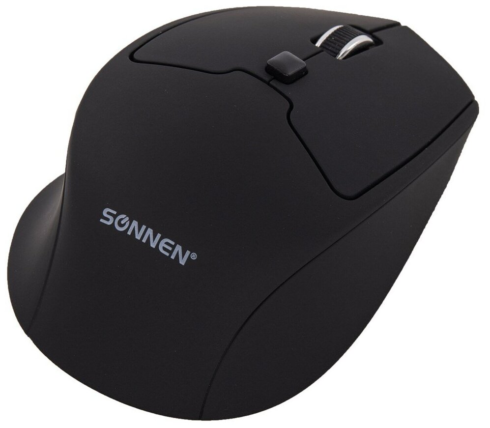 Мышь беспроводная SONNEN V33 USB 80012001600 dpi 6 кнопок оптическая черная SOFT TOUCH 513517