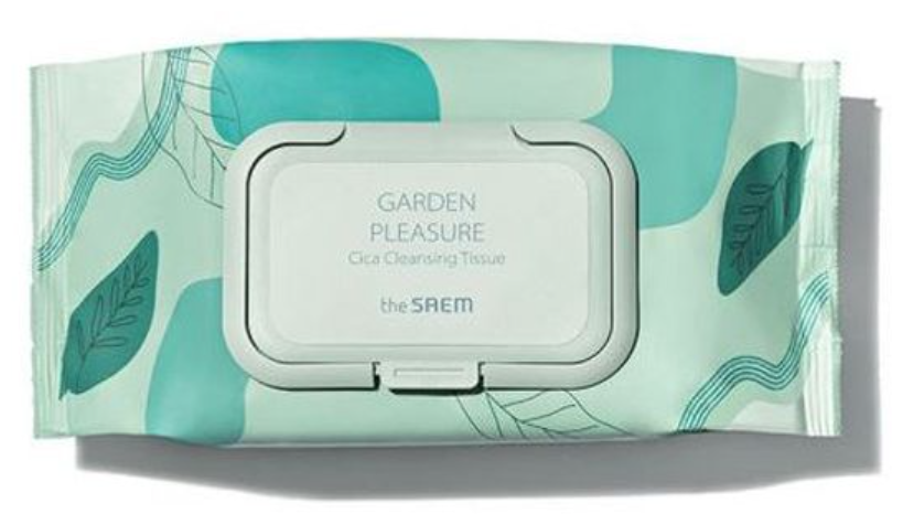 The Saem Салфетки косметические влажные Garden Pleasure Cica Cleansing Tissue, 100 шт.